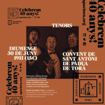 Tres tenors al Convent de Torà, no t’ho perdis!